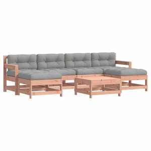 vidaXL Salon de jardin 7 Pièces avec coussins bois massif douglas