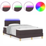 vidaXL Lit à ressorts avec matelas Marron foncé 120 x 200 cm tissu