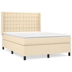 vidaXL Sommier à lattes de lit avec matelas Crème 140x190 cm Tissu