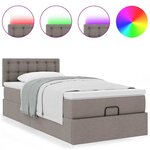 vidaXL Lit ottoman avec matelas taupe 100x200 cm tissu
