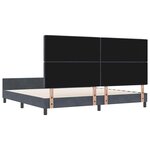 vidaXL Lit à ressorts avec tête de lit Gris foncé 200 x 200 cm Velours
