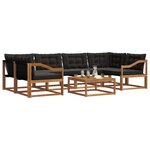 vidaXL Ensemble de canapés d'extérieur 7 pc Naturel et Noir