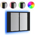 vidaXL Armoire de toilette avec miroir Chêne noir 60 x 12 x 45 cm
