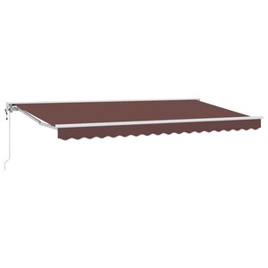 vidaXL Auvent Rétractable Marron 400x200 cm tissu