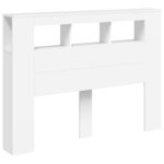 vidaXL Tête de lit à LED blanc 140x18 5x103 5 cm bois d'ingénierie
