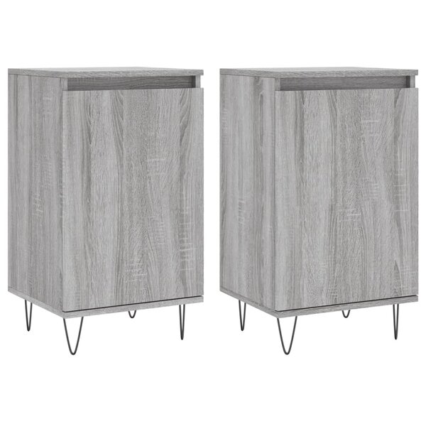 vidaXL Buffets 2 Pièces sonoma gris 40x35x70 cm bois d'ingénierie