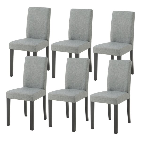 Lot de 6 chaises de salle à manger gris clair 03_0009898