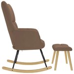 vidaXL Chaise à bascule avec repose-pied Marron Tissu
