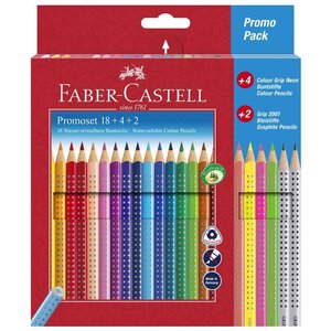 Set promotion de 26 Crayons couleur Grip 18 + 4 +2 FABER-CASTELL