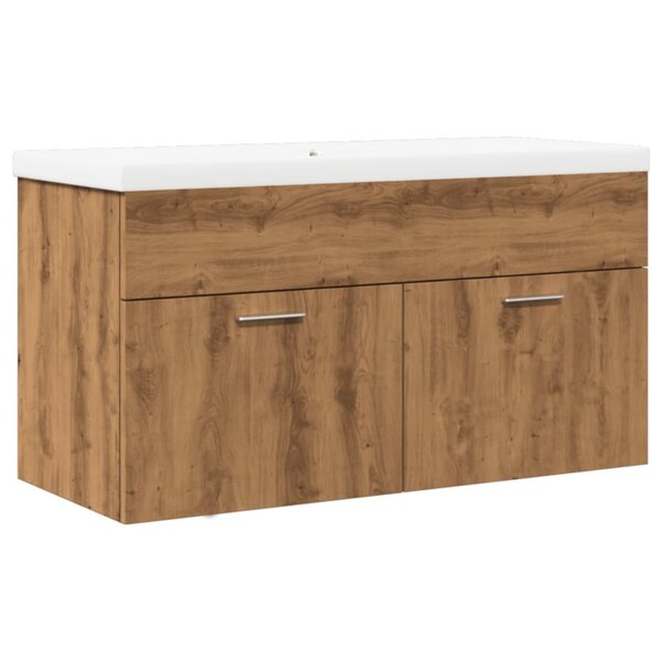 vidaXL Armoire lavabo de bain avec bassin intégré chêne artisanal