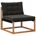 vidaXL Ensemble de canapés d'extérieur 8 pc Naturel et Noir