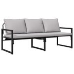 vidaXL Banc de jardin Noir 180 x 72.5 x 71 cm Acier