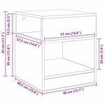 vidaXL Table d'appoint Chêne fumé 40 5 x 40 x 45 cm Bois d'ingénierie