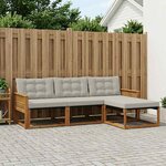 vidaXL Ensemble de canapés d'extérieur 4 pc Naturel et gris clair