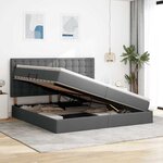 vidaXL Lit avec rangement et matelas Gris foncé 200 x 200 cm Polyester