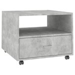 vidaXL Table basse gris béton 55x55x40 cm bois d'ingénierie