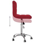 vidaXL Chaise pivotante de salle à manger Rouge bordeaux Tissu