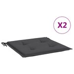 vidaXL Coussins de chaise de jardin lot de 2 anthracite 50x50x4 cm