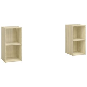 vidaXL Meubles TV 2 Pièces Chêne sonoma 72x35x36 5 cm Bois d'ingénierie