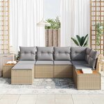 vidaXL Ensemble de canapé de jardin 7 Pièces Beige et Gris clair