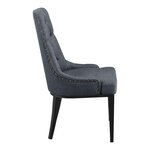 Chaise de salle à manger stylée avec motif chesterfield siège design pieds robustes en métal rembourrage textile 100 x 53 x 60 cm gris foncé 03_0005001