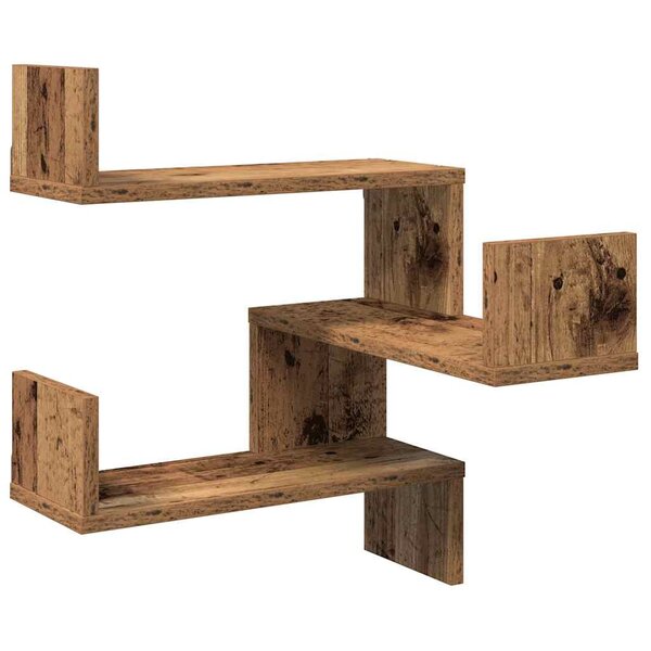 vidaXL Étagère d'angle murale vieux bois 40x40x49 5 cm bois ingénierie