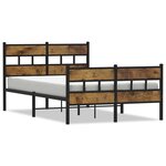 vidaXL Cadre de lit en métal sans matelas chêne fumé 120x190 cm