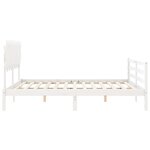 vidaXL Cadre de lit sans matelas blanc bois massif