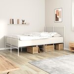 vidaXL Cadre de lit métal avec tête de lit/pied de lit blanc 135x190cm