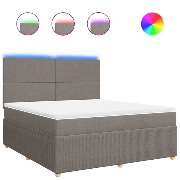 vidaXL Sommier à lattes de lit avec matelas Taupe 180x200 cm Tissu