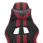 vidaXL Chaise de jeu pivotante Noir et rouge bordeaux Similicuir