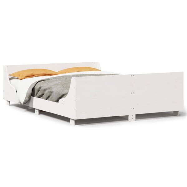 vidaXL Cadre de lit sans matelas blanc 150x200 cm bois de pin massif
