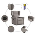 vidaXL Fauteuil de massage inclinable électrique Taupe Tissu