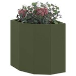 vidaXL Jardinière d'Angle Vert olive 30 x 30 x 35 cm Acier