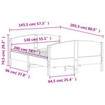 vidaXL Cadre de lit sans matelas cire marron 140x200cm bois pin massif