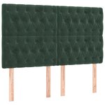 vidaXL Tête de lit Vert foncé 160x7x118/128 cm Velours
