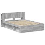 vidaXL Cadre de lit avec rangement Sonoma gris 160 x 200 cm