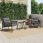 vidaXL Ensemble de meubles de balcon 4 Pièces avec coussins acier noir
