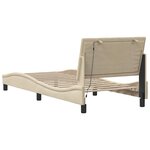 vidaXL Cadre de lit sans matelas Hanko crème 90x190 cm tissu