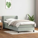 vidaXL Sommier à lattes de lit et matelas gris clair 80x210 cm velours