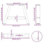 vidaXL Pieds de table basse en forme de A  2 pièces  50 x (30-31) cm  acier