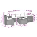 vidaXL Salon de jardin 6 Pièces avec coussins noir résine tressée