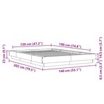 vidaXL Cadre de lit avec lumières LED chêne fumé 120x190 cm