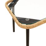 Set de Salle à Manger de Jardin 2 Pièces avec Coussins en Poly Rattan Naturel