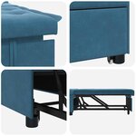 vidaXL Canapé-lit Bleu 67 x 194 x 38 cm Velours