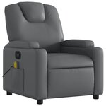 vidaXL Fauteuil de massage inclinable électrique gris similicuir
