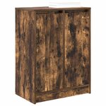 vidaXL Armoire à chaussures chêne fumé 57x34x76 cm bois d'ingénierie