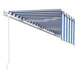 vidaXL Auvent automatique rétractable avec store 6x3 m Bleu et blanc