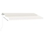 vidaXL Auvent manuel rétractable avec LED 400x350 cm Crème