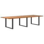 vidaXL Table à manger marron clair bois de chêne massif rectangulaire